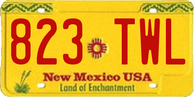 NM license plate 823TWL
