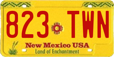 NM license plate 823TWN