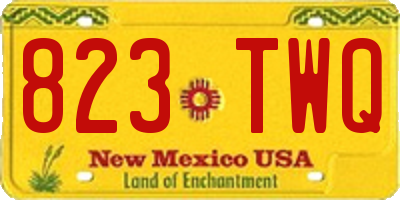 NM license plate 823TWQ