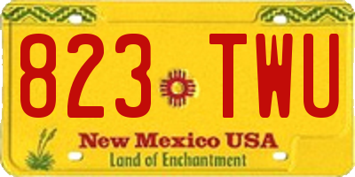 NM license plate 823TWU