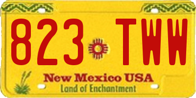 NM license plate 823TWW