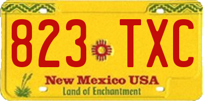 NM license plate 823TXC