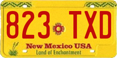 NM license plate 823TXD