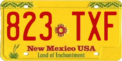 NM license plate 823TXF