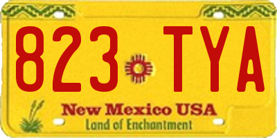 NM license plate 823TYA