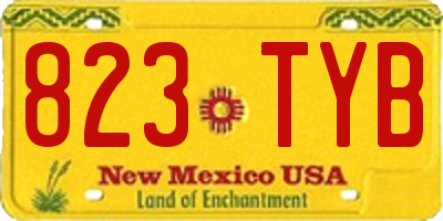 NM license plate 823TYB