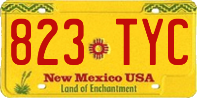 NM license plate 823TYC
