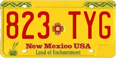 NM license plate 823TYG