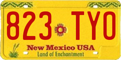 NM license plate 823TYO