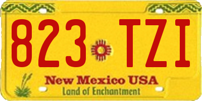 NM license plate 823TZI