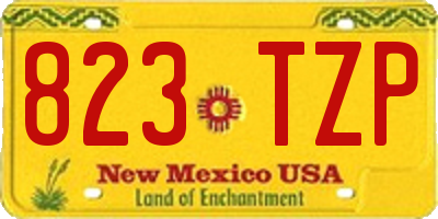 NM license plate 823TZP