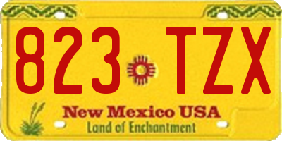 NM license plate 823TZX