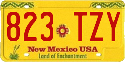 NM license plate 823TZY