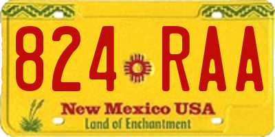 NM license plate 824RAA