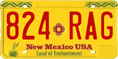 NM license plate 824RAG