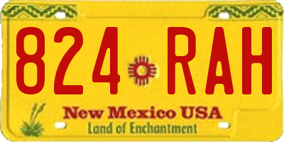 NM license plate 824RAH