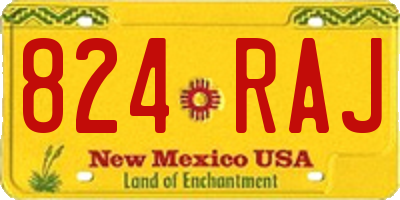 NM license plate 824RAJ