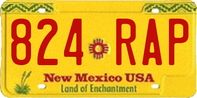 NM license plate 824RAP