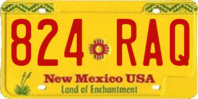 NM license plate 824RAQ