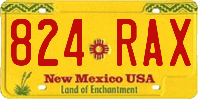 NM license plate 824RAX