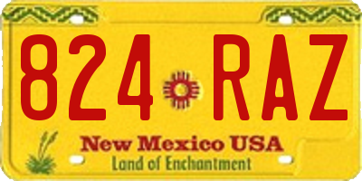 NM license plate 824RAZ