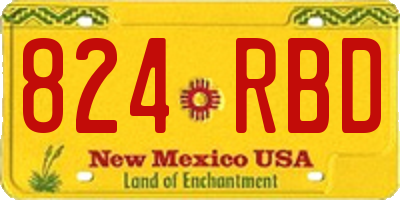 NM license plate 824RBD