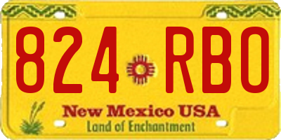 NM license plate 824RBO