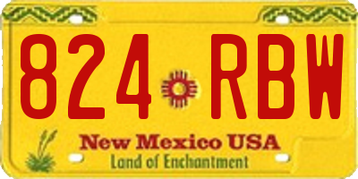 NM license plate 824RBW