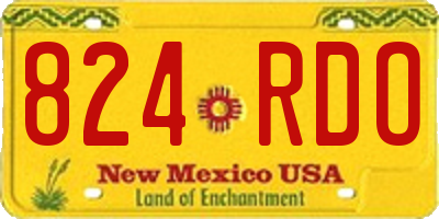 NM license plate 824RDO