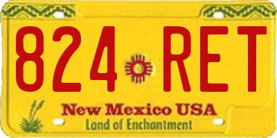 NM license plate 824RET