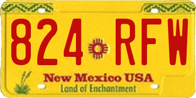NM license plate 824RFW
