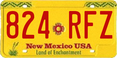 NM license plate 824RFZ