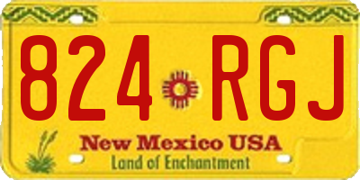 NM license plate 824RGJ