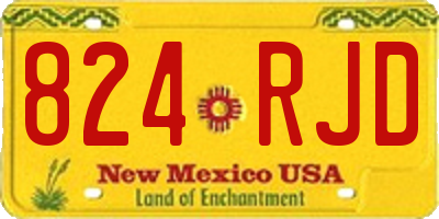 NM license plate 824RJD