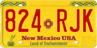NM license plate 824RJK