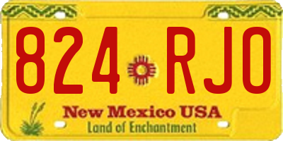 NM license plate 824RJO