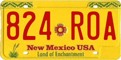 NM license plate 824ROA