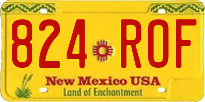 NM license plate 824ROF