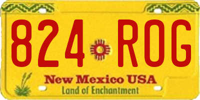 NM license plate 824ROG
