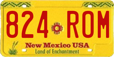 NM license plate 824ROM