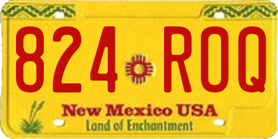 NM license plate 824ROQ
