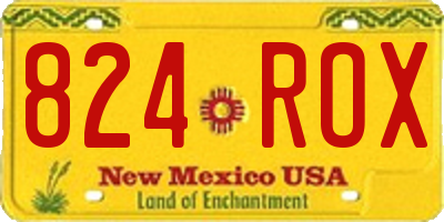 NM license plate 824ROX