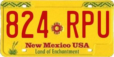 NM license plate 824RPU