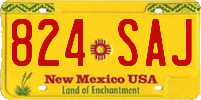 NM license plate 824SAJ