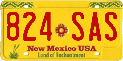 NM license plate 824SAS