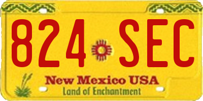 NM license plate 824SEC
