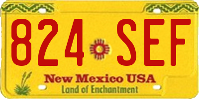 NM license plate 824SEF