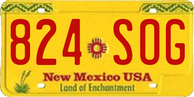 NM license plate 824SOG