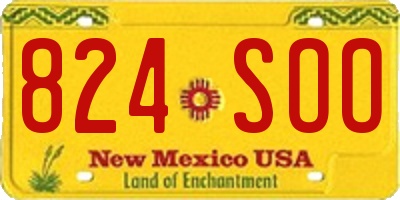 NM license plate 824SOO