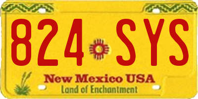 NM license plate 824SYS